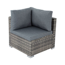 Load image into Gallery viewer, Outdoor Modular Lounge Sofa with Wicker End Table Set
