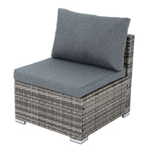 Load image into Gallery viewer, Outdoor Modular Lounge Sofa with Wicker End Table Set
