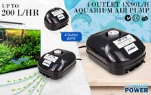 Load image into Gallery viewer, Dynamic Power Aquarium Air Pump Oxygen Hydroponic 4 Outlet 360L/H 13W

