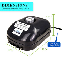Load image into Gallery viewer, Dynamic Power Aquarium Air Pump Oxygen Hydroponic 4 Outlet 360L/H 13W
