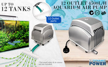 Load image into Gallery viewer, Dynamic Power Aquarium Air Pump Oxygen Hydroponic 12 Outlet 4500L/H 65W
