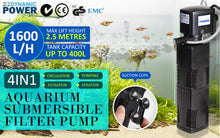 Load image into Gallery viewer, Dynamic Power Aquarium Submersible Filter 1600L/H 35W 2.5m Pond Pump
