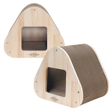 Load image into Gallery viewer, Yaomi Wood Triangle Cat Scratcher Sofa Pet Bed
